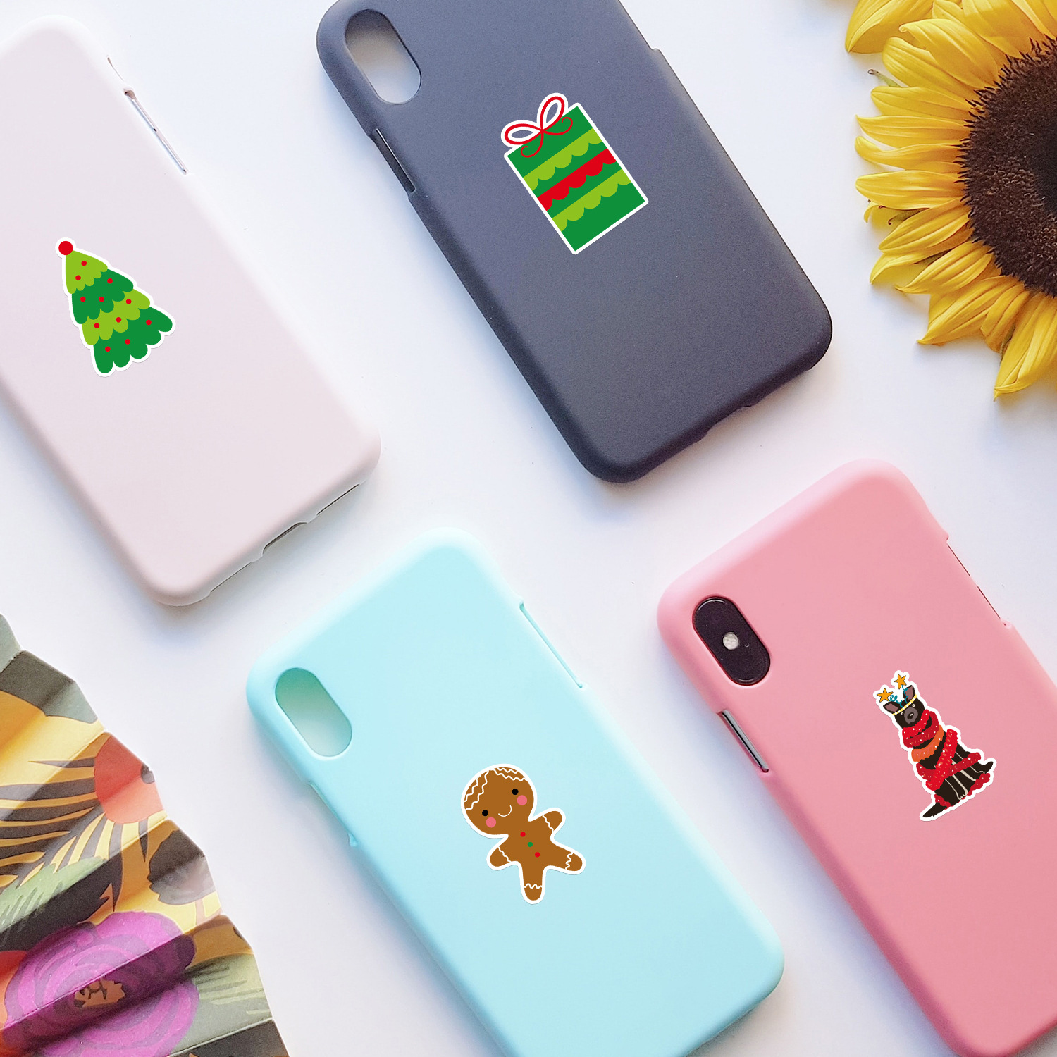 50pcs Waterproof Christmas Graffiti Stickers for Kids Car Mobile PhoneWater Cup Computer Decoration Stickers