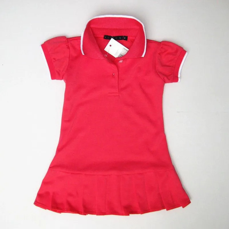 Girl's Dresses Girls' * Sports Dress Baby Cotton Short Sleeve Pleated Skirt * Children's Tennis Skirt * Solid Color Polo Neck T-shirt S