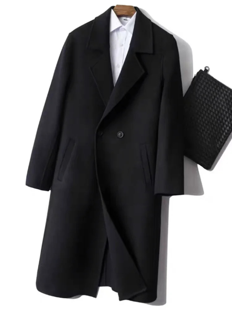 Men's Wool Blends 2023 Men Autumn Winter Woolen Coat Long Trend Street Loose Outerwear Clothing Male Warm Windbreaker Jackets 231017