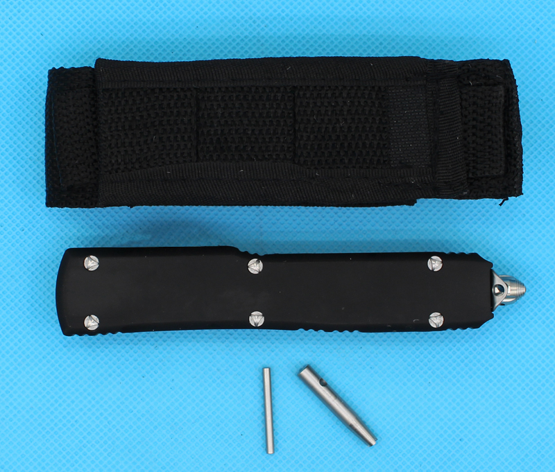 Top Quality 8.86 Inch Tactical Knife D2 Satin Blade Black Zn-al Alloy Handle Outdoor Camping Survival Knives with Nylon Bag