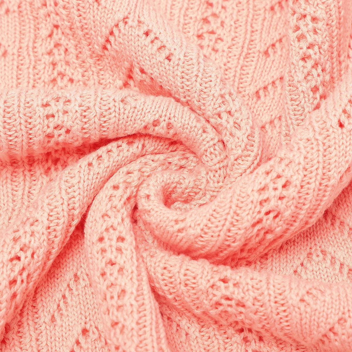 Quilts born Baby Blankets Cotton Knit Hollow Stroller Warp Swaddling Super Soft Infant Girl Boy Bedding Plaid Crib Quilt 90*70CM 231017