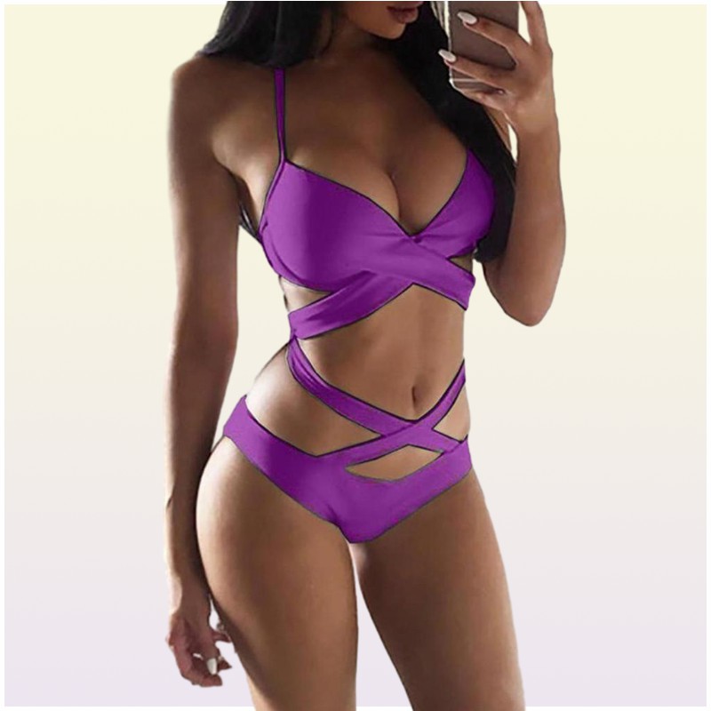Women039s Sexy Cutout Halter designer bikini Onepiece Push Up esigner swimwe Monokini Swimsuit Bandage Swimwear Women039s F