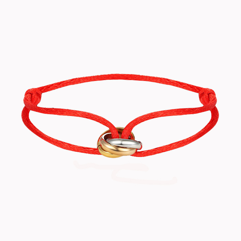 New Hot Stainless Steel Bracelet 3 Metal Buckle Ribbon Lace Up Chain Multicolor Adjustable Size Bracelet For Women Man
