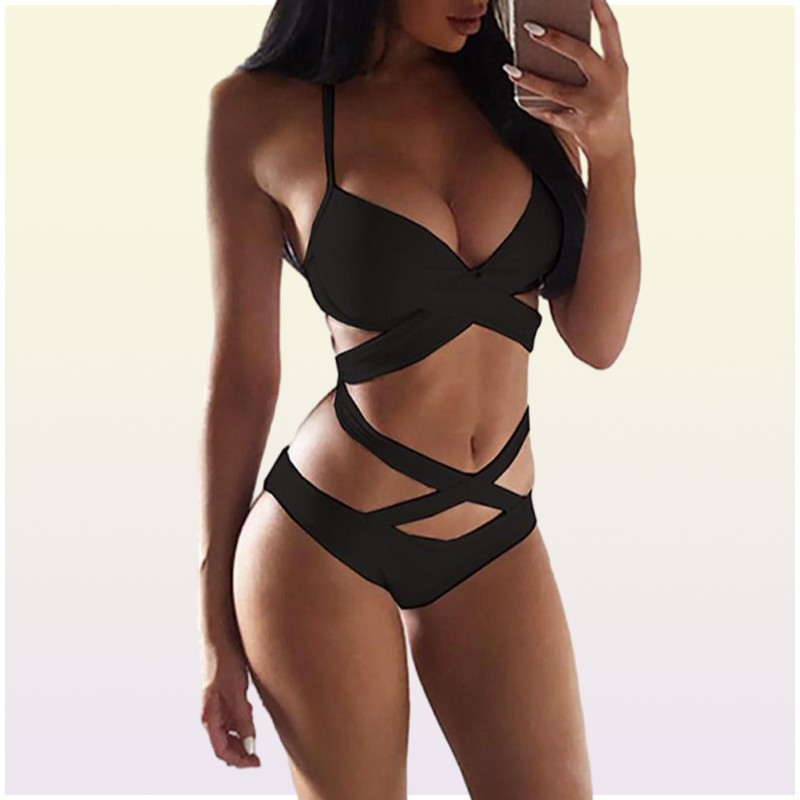 Women039s Sexy Cutout Halter designer bikini Onepiece Push Up esigner swimwe Monokini Swimsuit Bandage Swimwear Women039s F