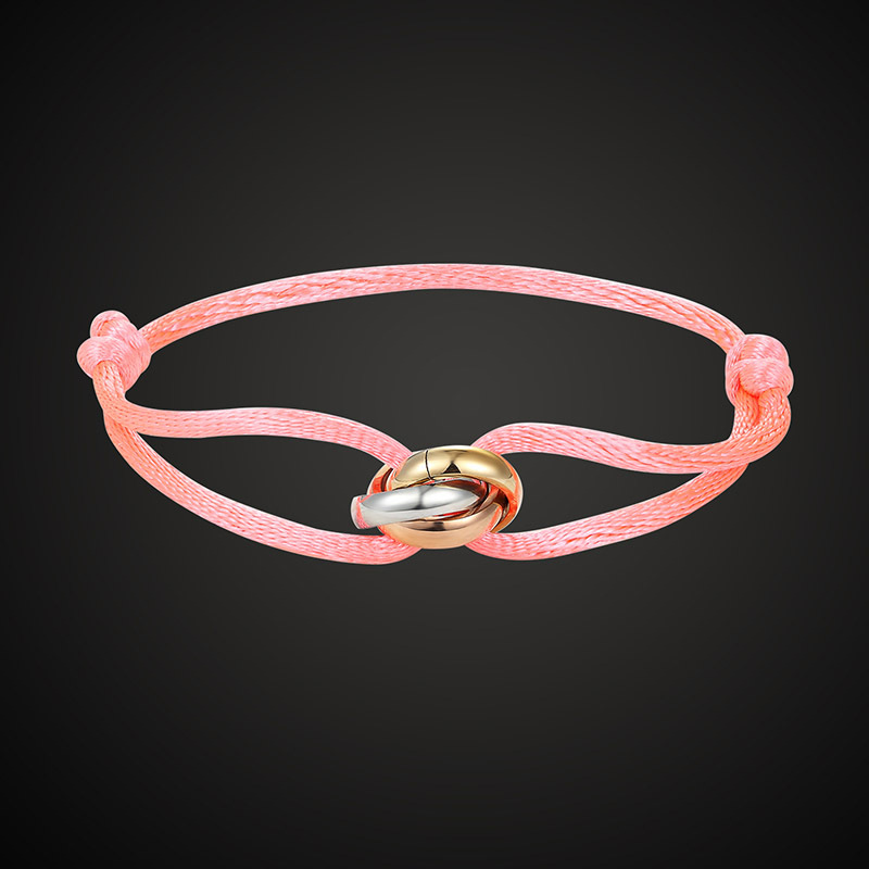 New Hot Stainless Steel Bracelet 3 Metal Buckle Ribbon Lace Up Chain Multicolor Adjustable Size Bracelet For Women Man
