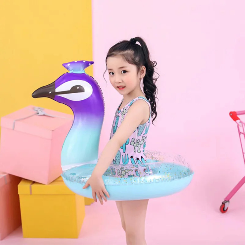 Inflatable Floats Tubes Rooxin Inflatable Flamingo Pool Float Baby Swimming Ring Summer Beach Party Pool Toys Unicorn Swimming Circle Pool Accessories