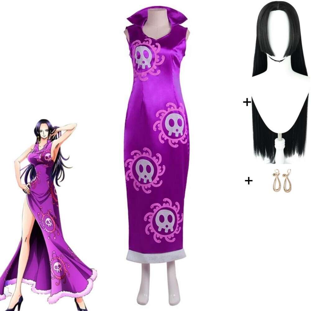 Cosplay Anime siete señores de la guerra del mar Boahan imperio serpiente Cosplay disfraz peluca Halloween vestido púrpura para traje de mujer Sexy