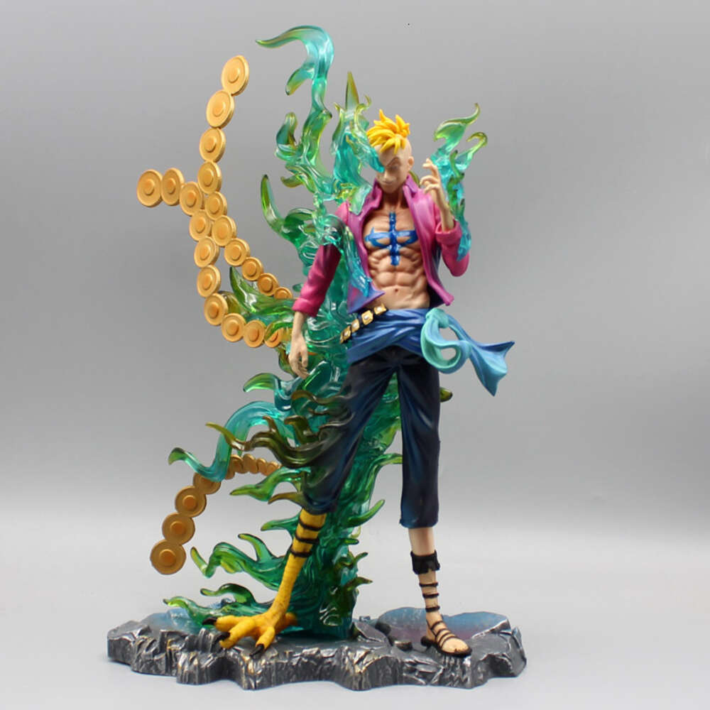 Finger Toys 34cm Anime One Piece Phoenix Marco Figure Marco Figurine Gk Statue Pvc Action Figure Collection Model Toys for Children Gifts