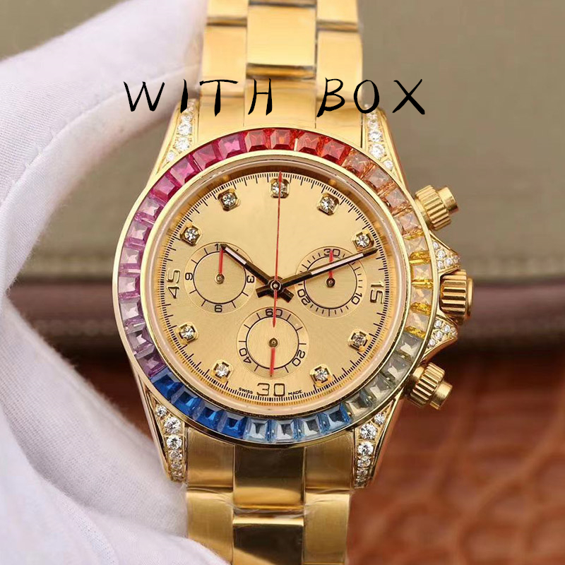 Men's Watch Automatic Mechanical Watch Classic Fashion Ring 42mm 904L Montre de Luxe All Stainless Steel Rainbow Ring Super Glow Waterproof Sapphire