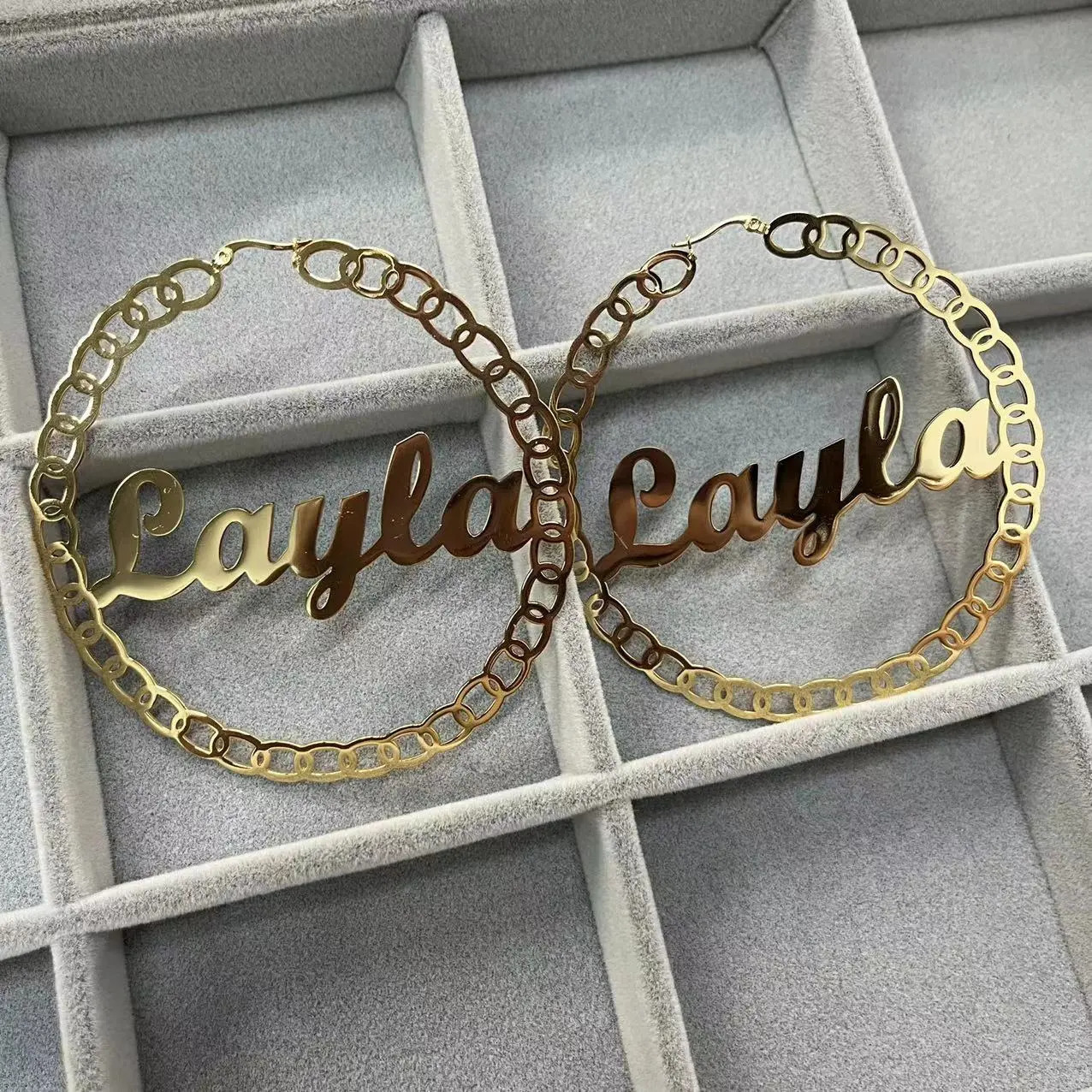 Hoop Huggie Custom 30mm-100 Stainless Steel Letter Name Hoop Earrings Personalized Big Hoop Earrings For Baby Kids Women Gifts 231016