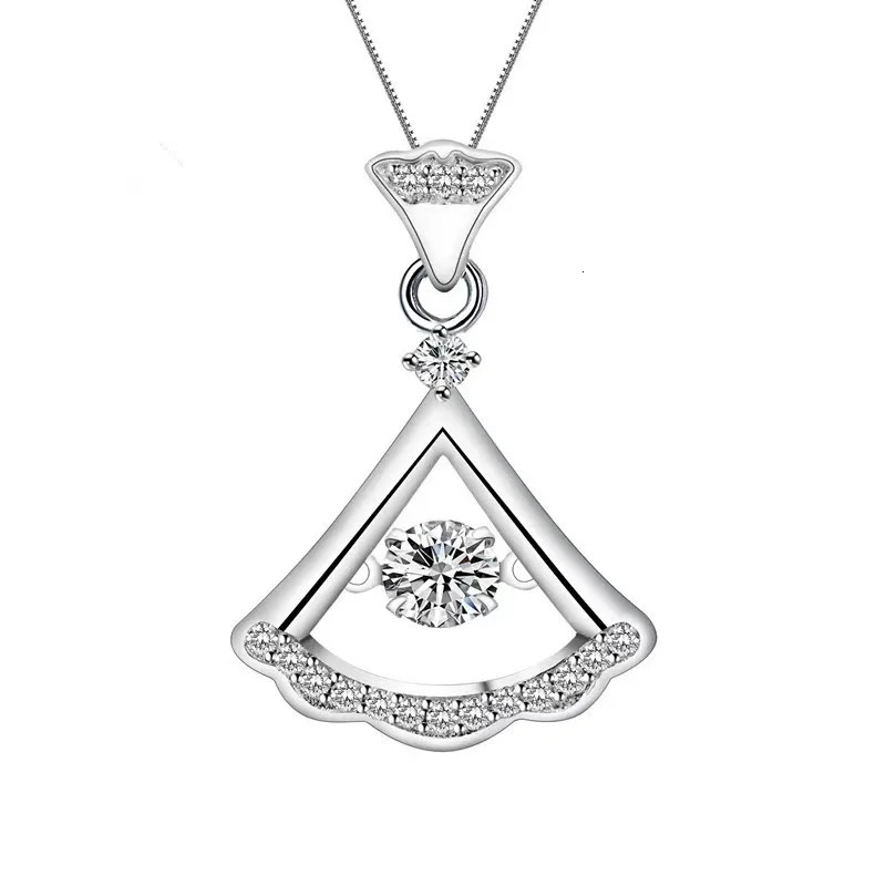 Pendant Necklaces Trendy Real D Color 03ct Moissaite Skirt Necklace for Women 100 925 Silver Plated K Gold With Gra 231017