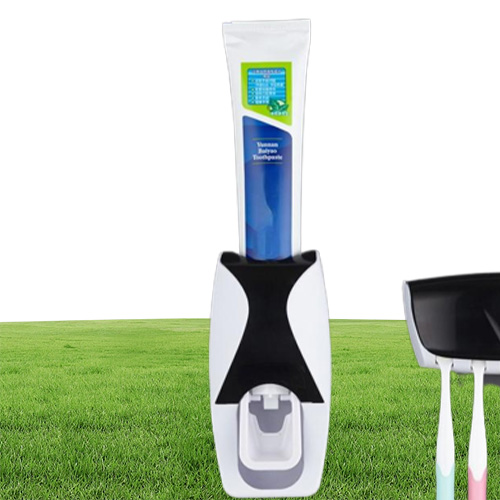 Toothbrush Holders Automatic Toothpaste Dispenser Holder Set Dustproof And Suction Wallmounted Bathroom Squeezer8040655