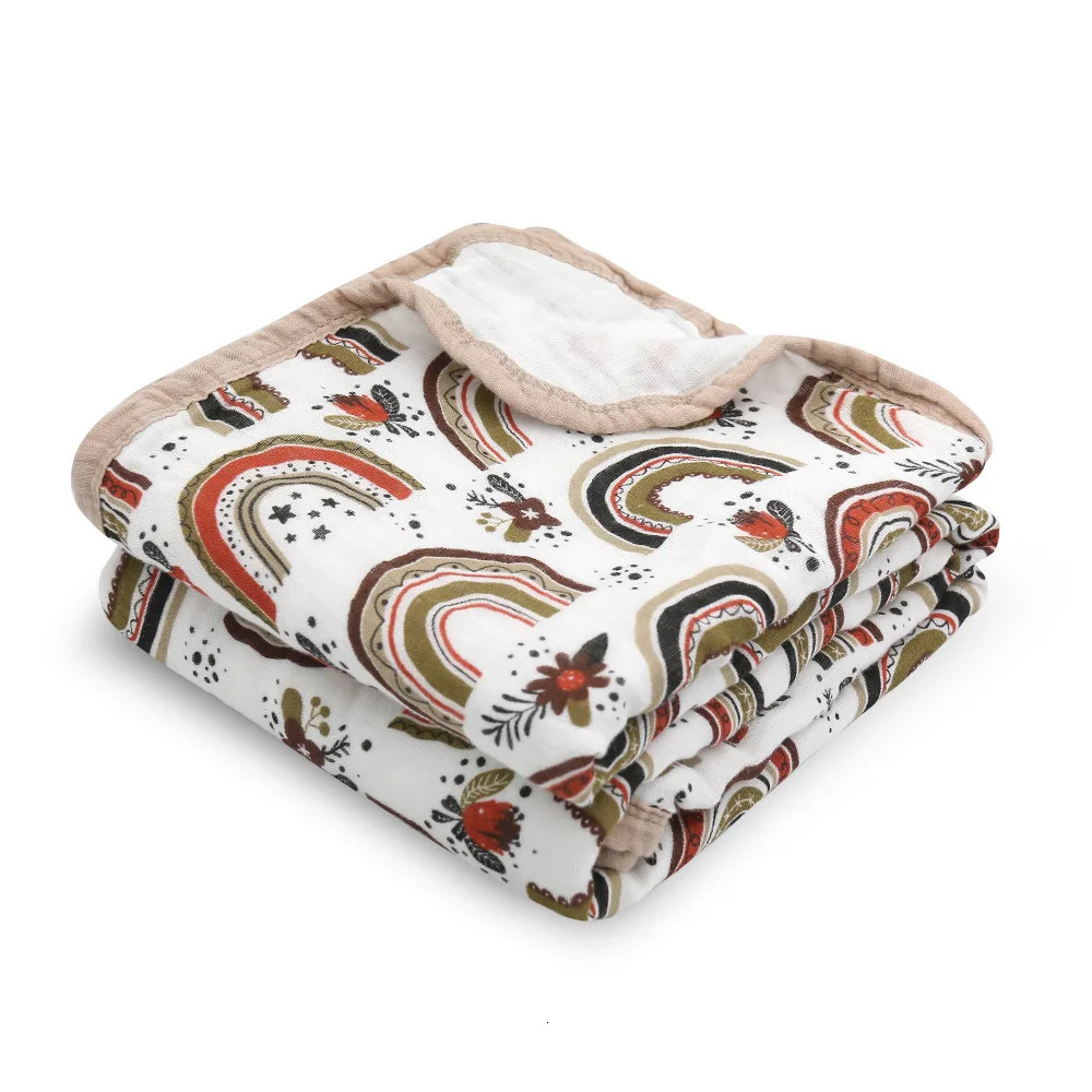 Quilts Soft Muslin Quilt Toddler Blanket Large 4 Layers Boho Baby Blanket for Boys and Girls Summer Swaddle Blanket for Baby 231017