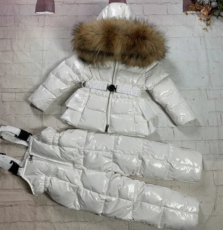 Down Coat Goose Down Kids Jackets for Girls White Skirt Hem Real Raccoon Fur Outerwear and Coats Winter Clothes for Baby 0-12 Years 231016