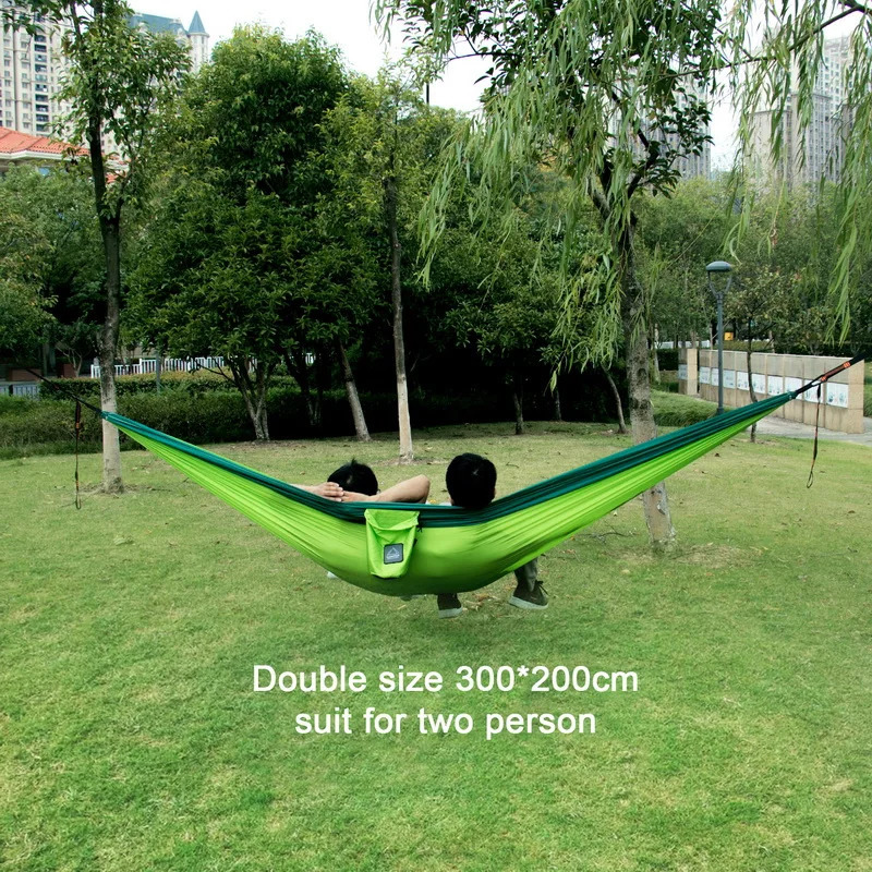 Hammocks Portable Nylon Parachute Fabric Single and Double Size Outdoor Camping Hiking Garden Hammock 231013