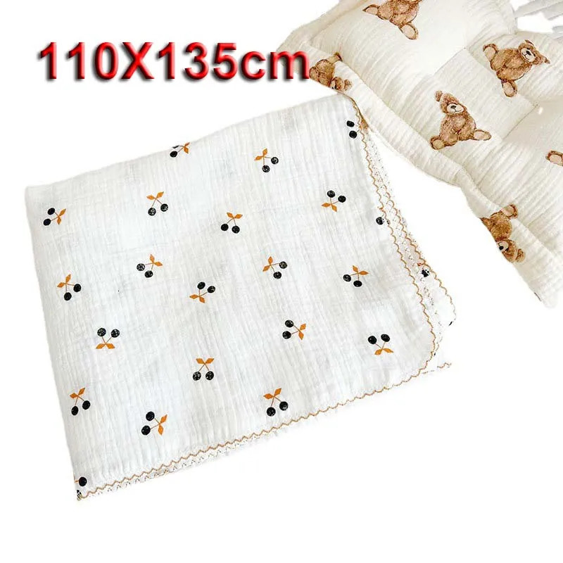 Quilts Summer Cartoon Ultra Thin Quilt Baby Air Conditioner Quilt Gauze 2 Layers of Cotton 231017