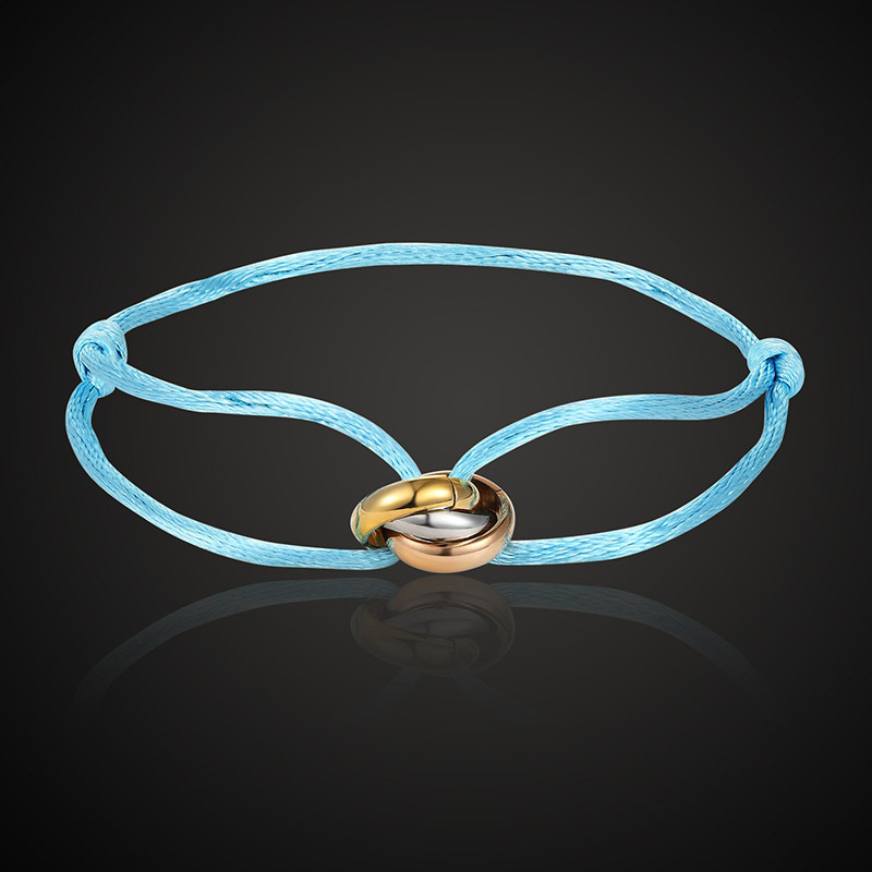 New Hot Stainless Steel Bracelet 3 Metal Buckle Ribbon Lace Up Chain Multicolor Adjustable Size Bracelet For Women Man