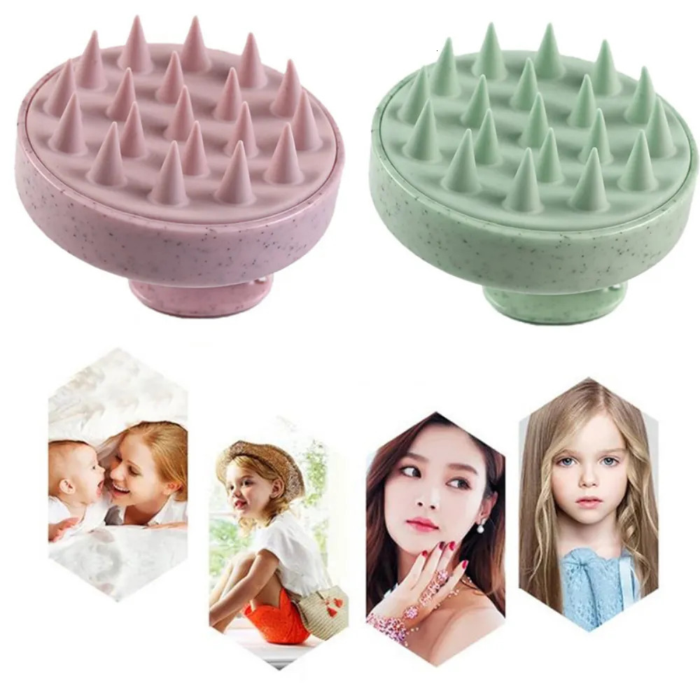 Hair Brushes Silicone Shampoo Brush Head Scalp Massage Comb Washing Body Bath Shower Salon Hairdressing Tool 231017