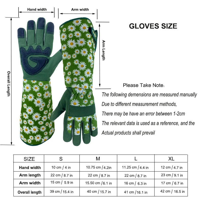 Five Fingers Gloves Long Gardening Gloves for Women Thorn Proof Gloves Men's Rose Pruning Garden Gloves with Touch Screen Breathable Work Gloves 