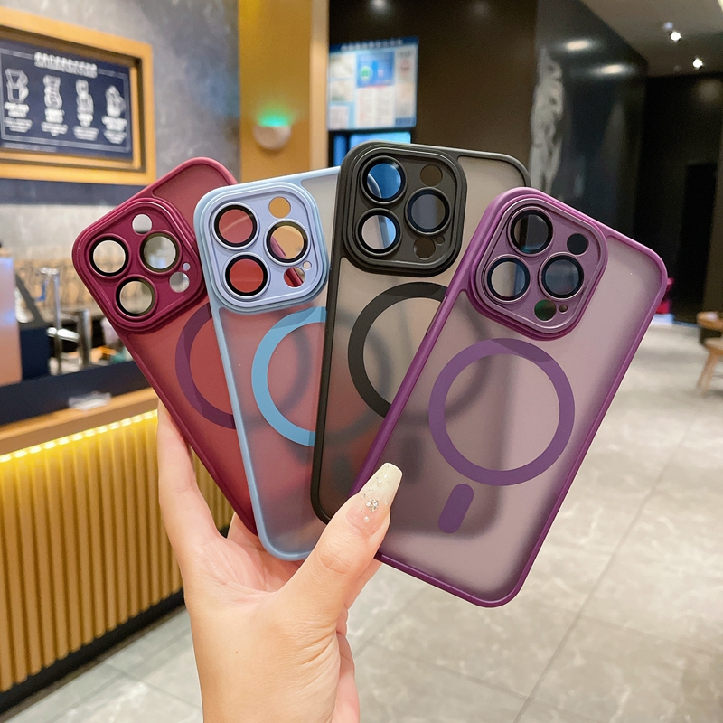Magnetic Wireless Charging Cases For Iphone 17 Air 16 15 14 Plus 13 Pro Max 12 11 Skin Feel Hybrid Hit Color Hard PC Plastic TPU Matte Frosted Fine Ho