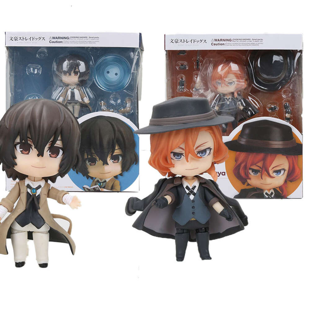 Finger Toys Bungo Stray Dogs Dazai Osamu Anime Figure Nakahara Chuya Nakima Atsushi Q Version 676 657 Pvc Action Figures Collectible Model