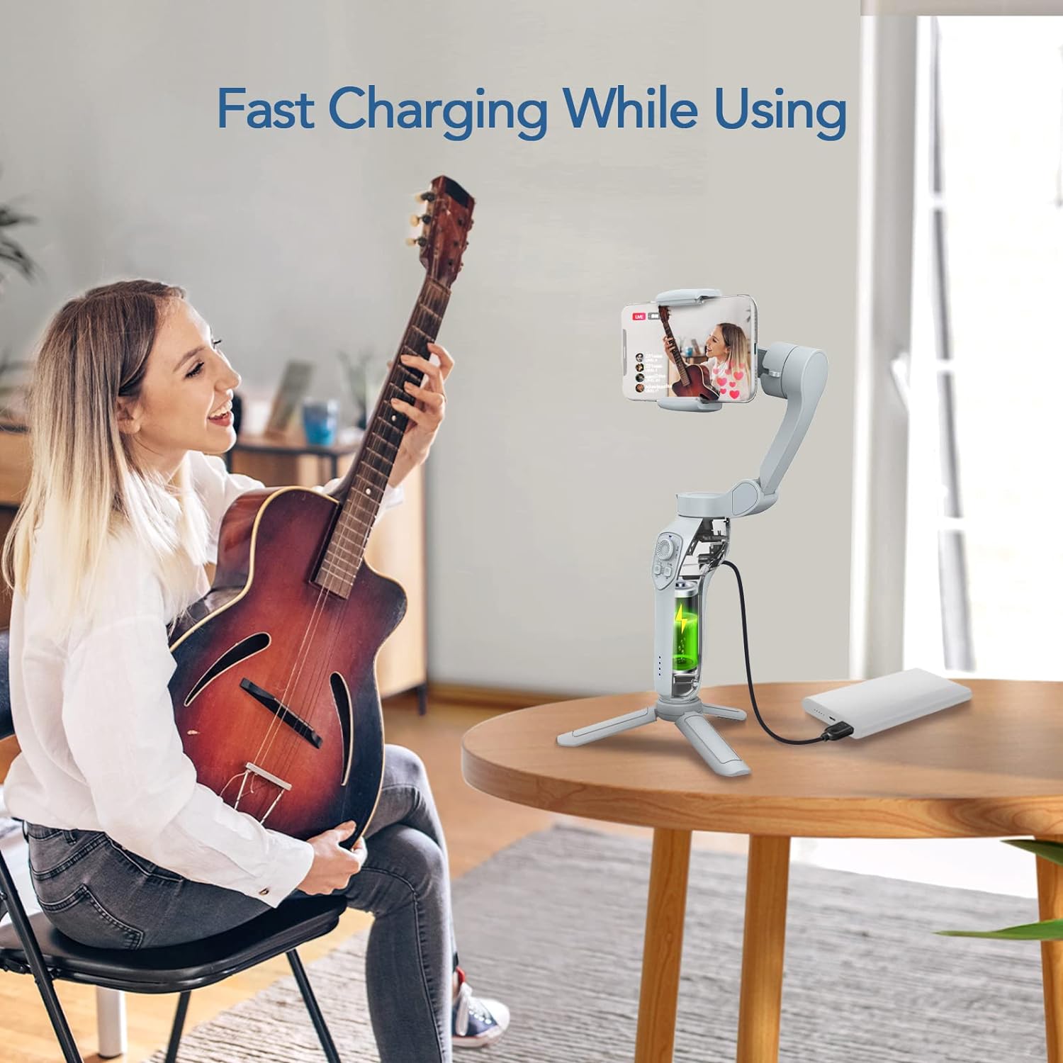 Portable Gimbal stabilizer 3-Axis Phone Gimbal Cell Phone Stabilizer Foldable with Face/Object Tracking Vlogging L7C Pro for Video Recording Gopro Spo