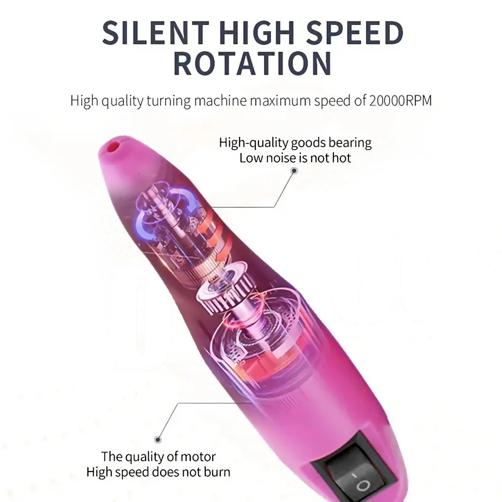 Nail Manicure Set LINMANDA Professional Drill Machine Files Bits Gel Polish Remover Tools Low Noise Cutters File Kit 231017