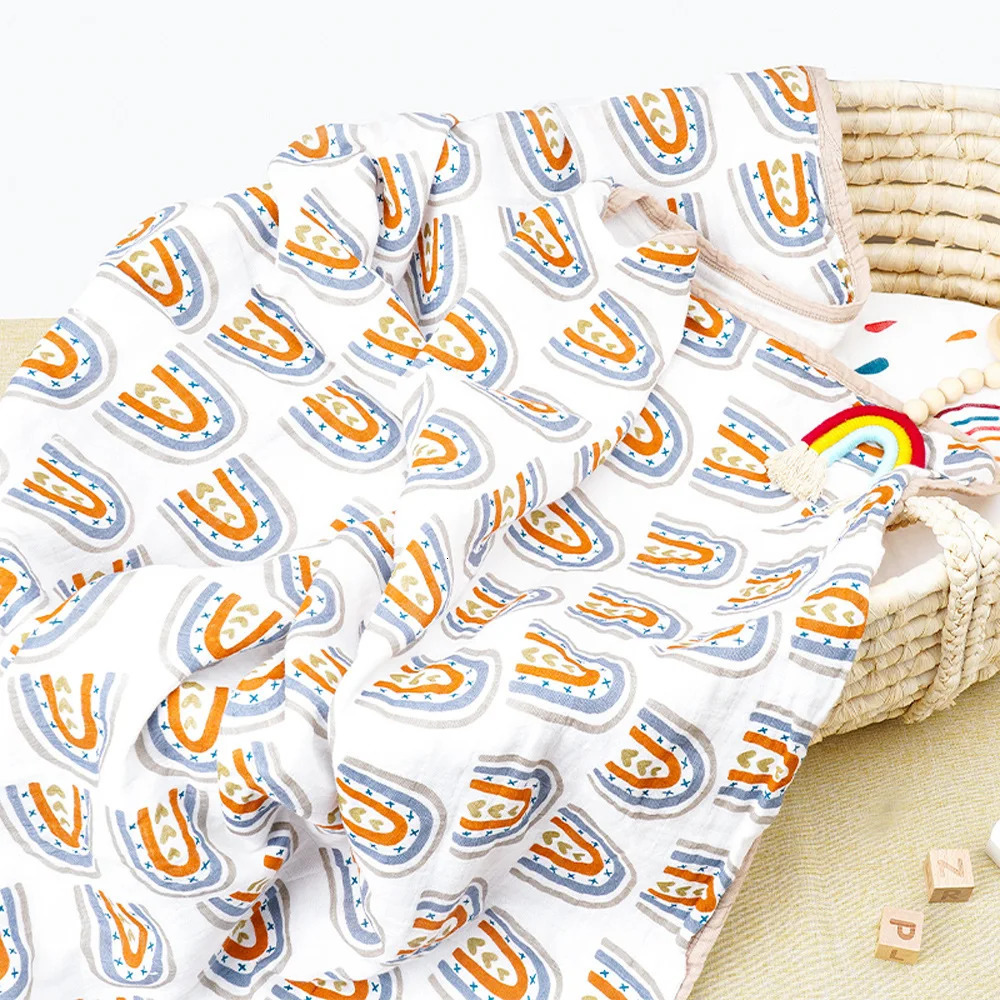 Quilts Soft Muslin Quilt Toddler Blanket Large 4 Layers Boho Baby Blanket for Boys and Girls Summer Swaddle Blanket for Baby 231017