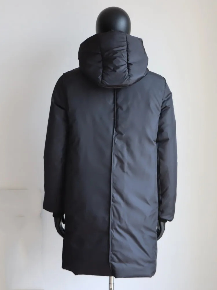 Men's Down Parkas Winter Hooded Men Slim Fit Solid Color Zipper Windproof Warm Long Jacket Streetwear Casual Overcoat Male 231017