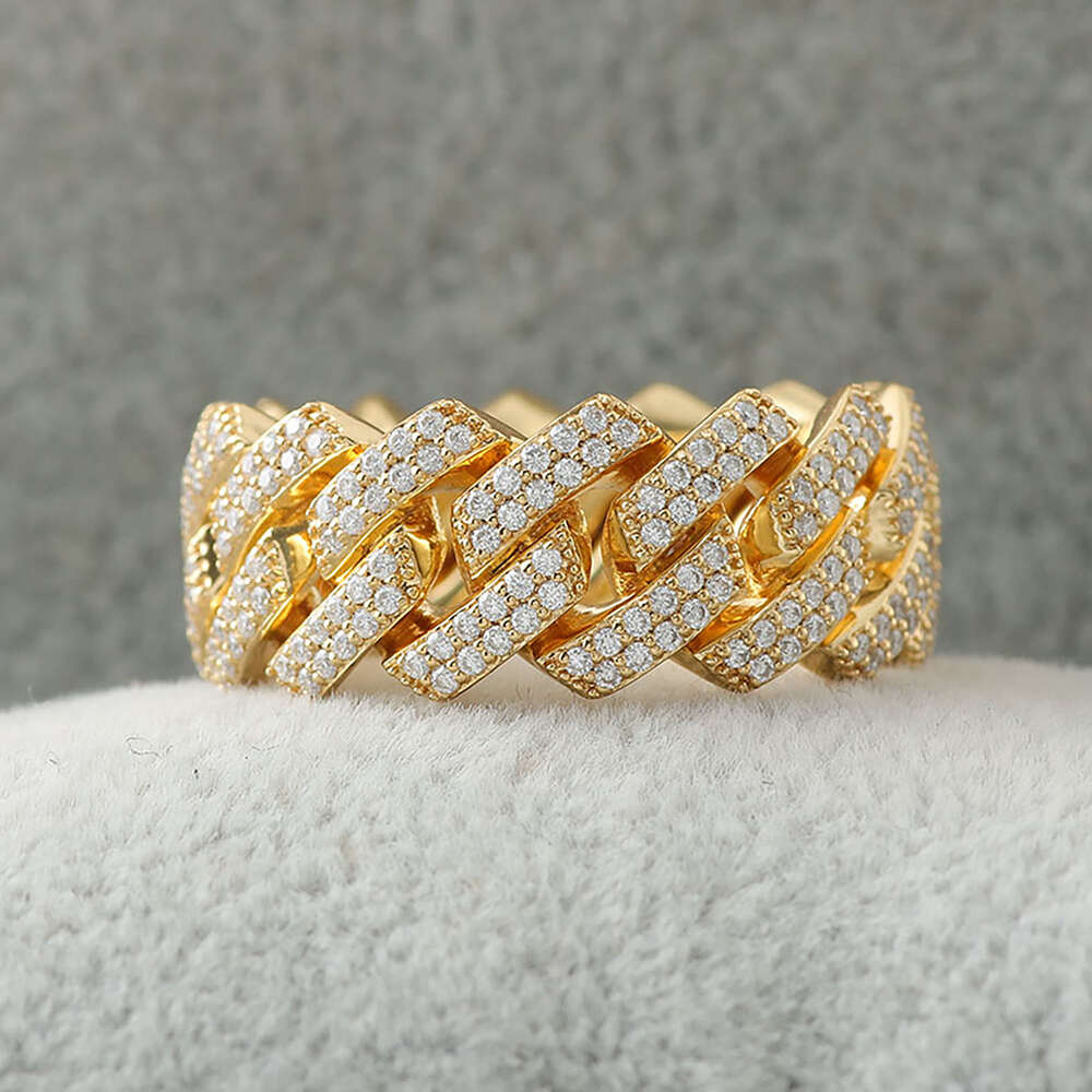 10K/14K/ Solid Gold Hip Hop k VVS Moissanite Cuban Ring For Men or Women