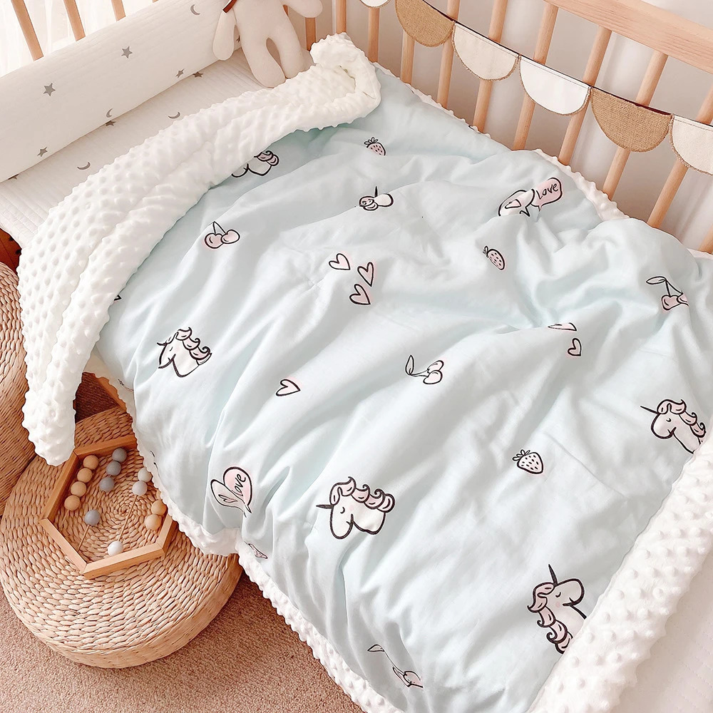 Quilts Big Size 3D Dot Muslin Cotton thick Heart Print Soft Spring Toddler Blanket Crib Quilt Big Child Blanket 231017