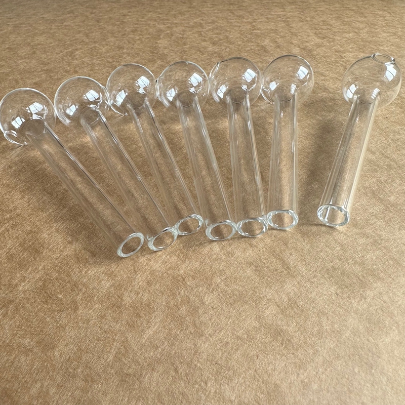 2.4 Inches clear glass pipes 6cm Longth 20mm ball Mini smoking Pipes Handcraft