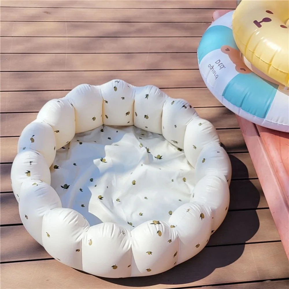 Inflatable Floats Tubes INS Korean Inflatable Baby Swimming Pool Babe Household Outdoor Paddling Pool Round Fence Play Space Room Bath Pool Accessory 