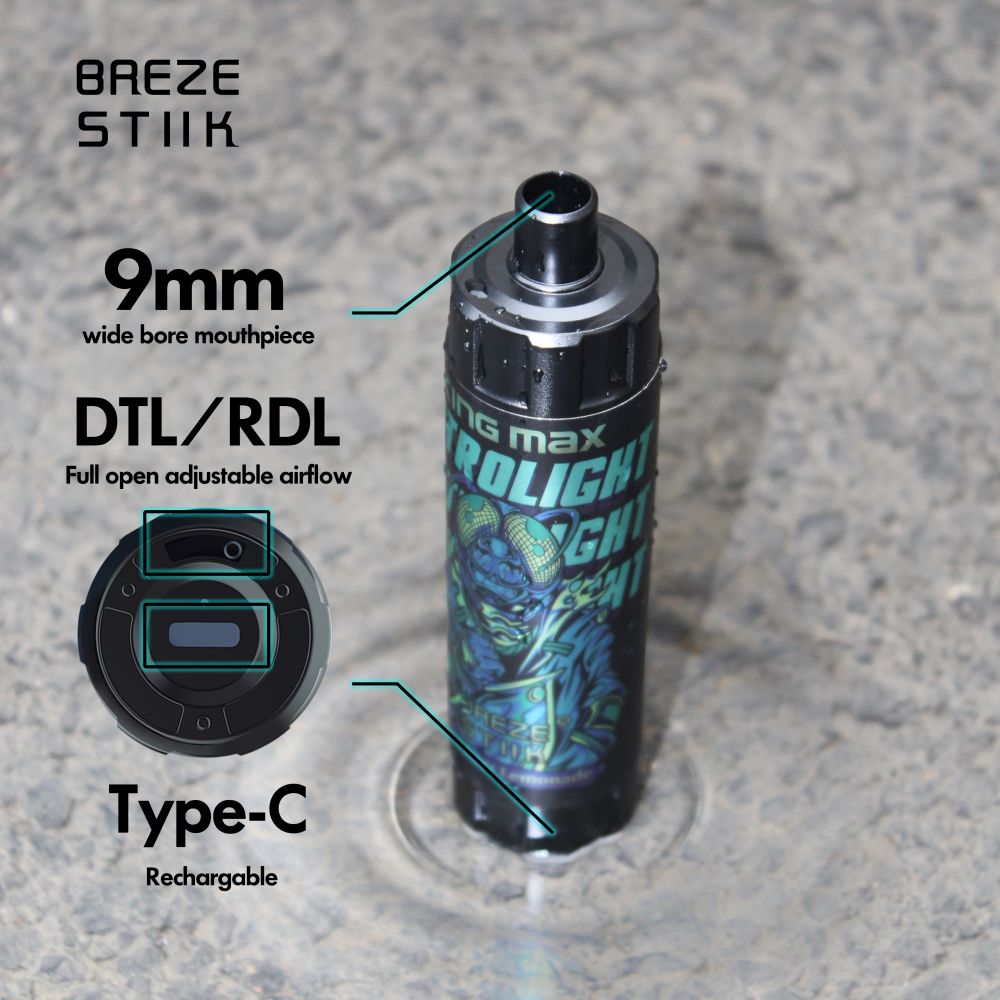 Electronic Cigarettes BREZE King Max UP TO10000 850MAH 20ML Adjustable Airflow Type-C