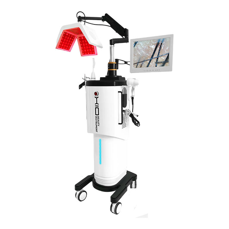 Hot Sale Irradiation Hair Growth Machine LLLT Diode Laser 650nm 190 Beads Follicle Energizing Hair Thickness 5 in 1 Oxygen Spray Hair Camera
