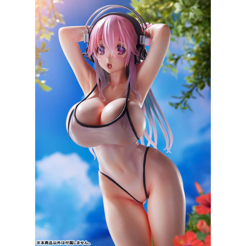 Finger Toys 260mm Wave Dream Tech Super Sonico White Swimsuit Style 1/7 Scale Pvc Action Figure Adult Collection Hentai Model Toy Doll Gifts