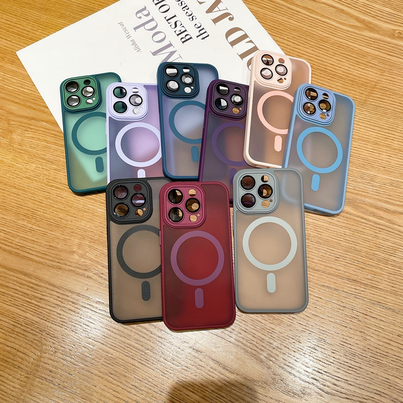 Magnetic Wireless Charging Cases For Iphone 17 Air 16 15 14 Plus 13 Pro Max 12 11 Skin Feel Hybrid Hit Color Hard PC Plastic TPU Matte Frosted Fine Ho