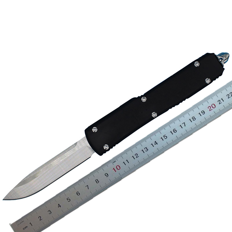 Top Quality 8.86 Inch Tactical Knife D2 Satin Blade Black Zn-al Alloy Handle Outdoor Camping Survival Knives with Nylon Bag