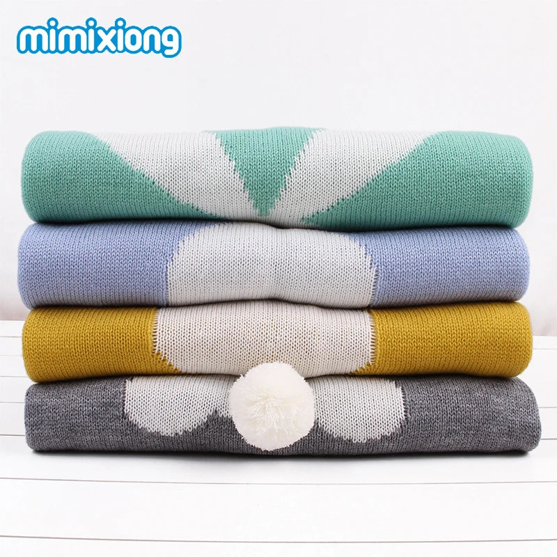 Quilts Baby Blankets For Boy Girl Cute Rabbit Toddler Infant Bedding Warm Knit Quilt Pom born Stroller Wrap Swaddle Super Soft 231017