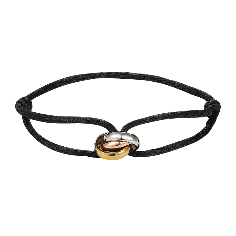 New Hot Stainless Steel Bracelet 3 Metal Buckle Ribbon Lace Up Chain Multicolor Adjustable Size Bracelet For Women Man