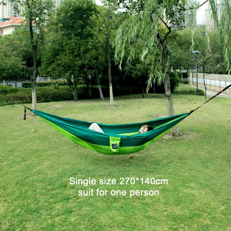 Hammocks Portable Nylon Parachute Fabric Single and Double Size Outdoor Camping Hiking Garden Hammock 231013