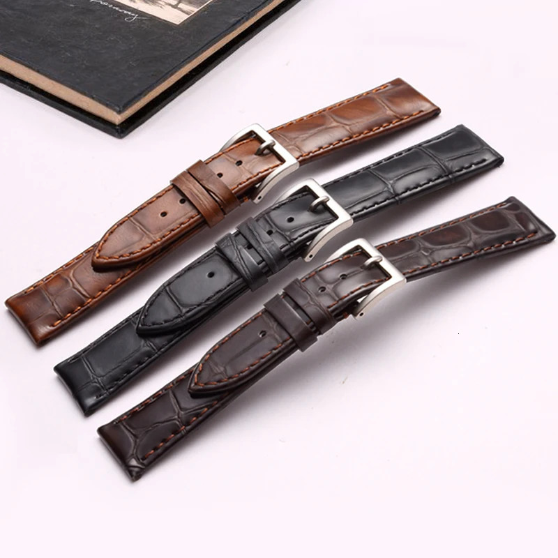 Watch Bands MAIKES Genuine Leather Strap Watch Accessories Handmade Watchbands 18mm 19mm 20mm 22mm Light Brown Black Watch Bracelets Band 231016