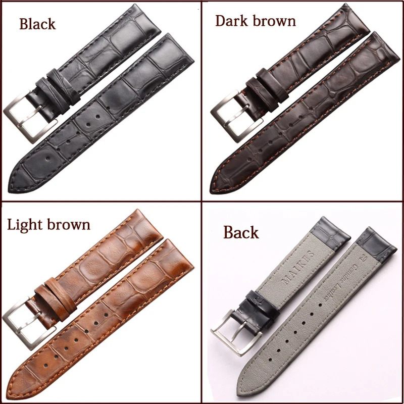 Watch Bands MAIKES Genuine Leather Strap Watch Accessories Handmade Watchbands 18mm 19mm 20mm 22mm Light Brown Black Watch Bracelets Band 231016
