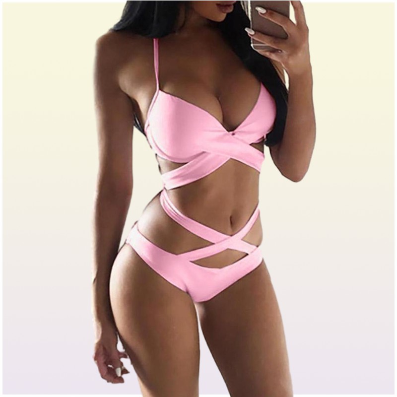 Women039s Sexy Cutout Halter designer bikini Onepiece Push Up esigner swimwe Monokini Swimsuit Bandage Swimwear Women039s F