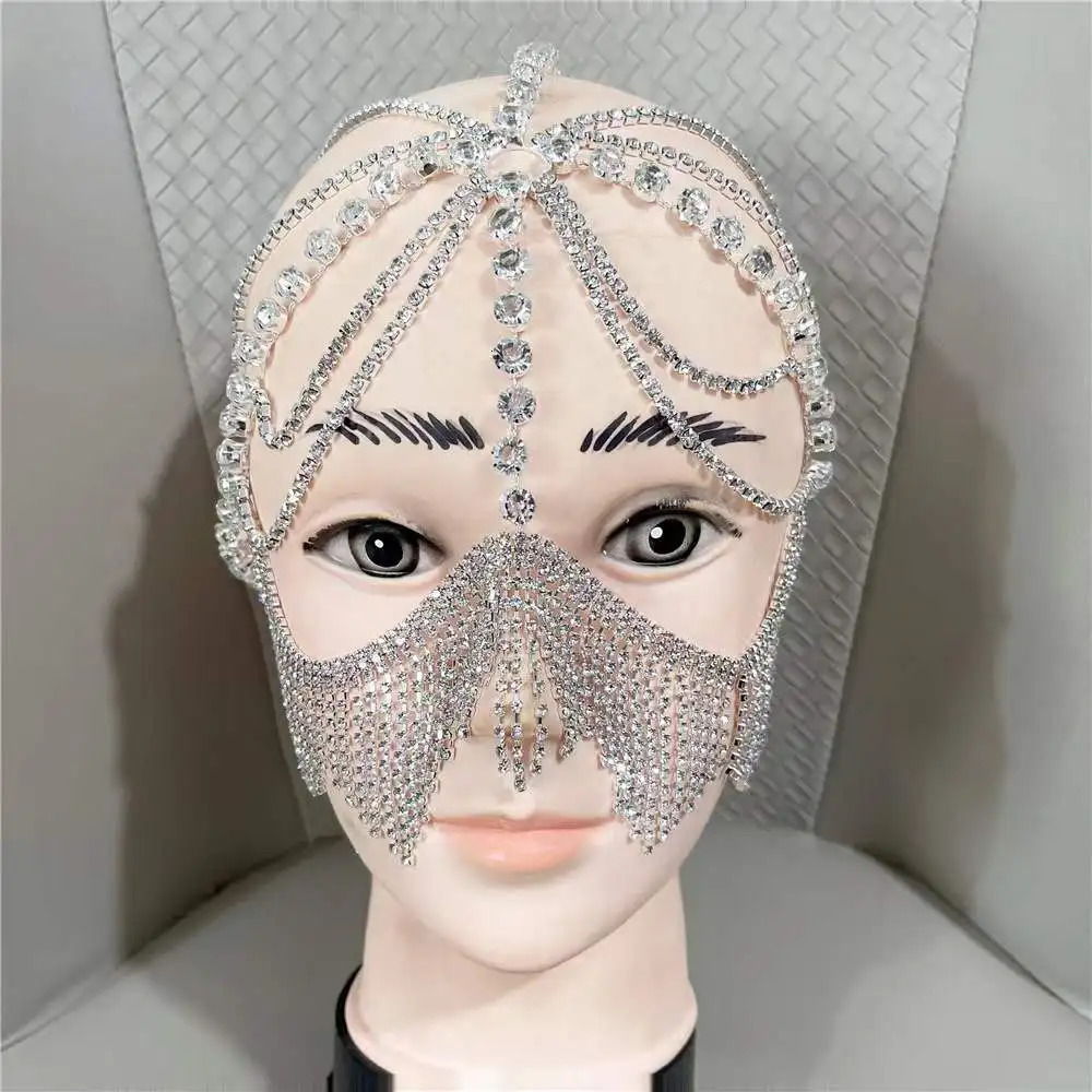 Other Fashion Accessories Tassel Veil Mask Headwear Chains Face Mask Masquerade Dance Party Costume Sexy Jewelry 231016