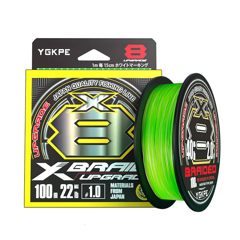 Braid Line 300m 500m YGK PE X8 UPGRADE Braided Fishing Line 14LB-80LB Green White High Stength Sinking Type PE Line for Bass Carp Fishing 231017