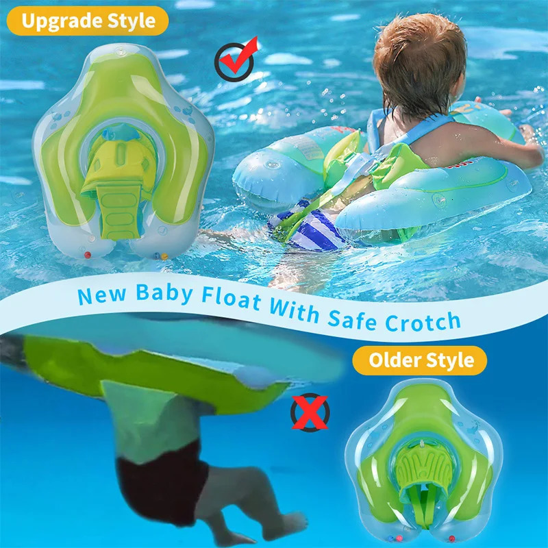 Inflatable Floats Tubes Kids Swimming Float With Canopy Inflatable Infant Floating Ring Kids Swim Pool Accessories Baby Float Circle Bathing Summer To