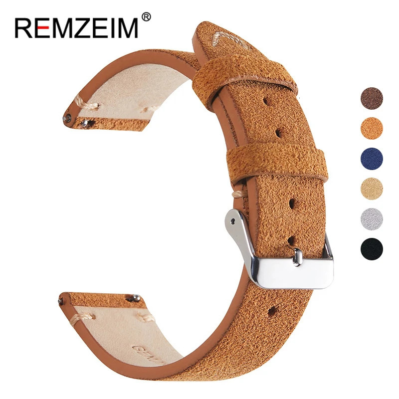 Watch Bands 18mm 20mm 22mm High Quality Suede Leather Watch Strap Quick Release Watchband Accessories Vintage Retro Leather Watchband 231016