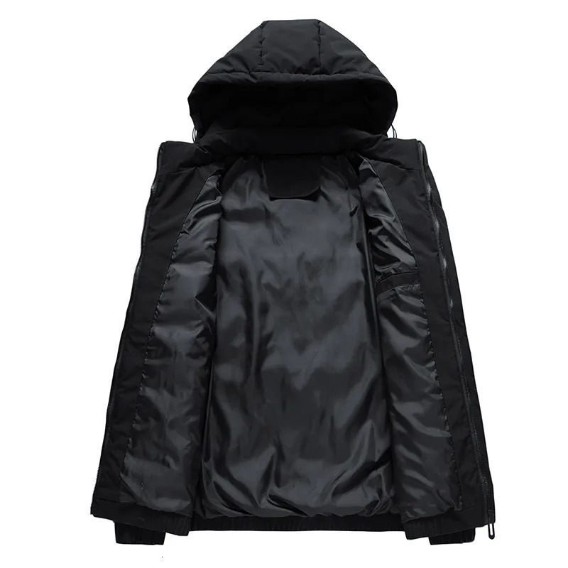 Mens Down Parkas Winter Jackets Hoodie Windbreak Plus Size 6XL 7XL 8XL Oversize Black Warm Coats Loose Male Zipper Waterproof Padded 231016