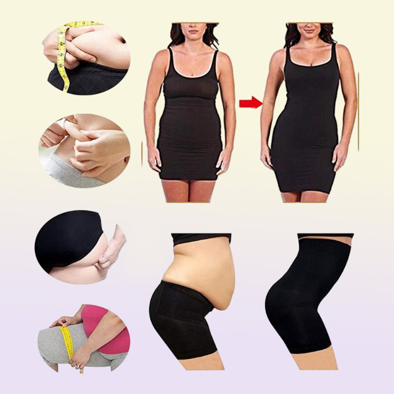 High Waist Shapers Control Panties Women Seamless Shapewear Roll Shorts Spanx Stomach Boning Slimming Panty Tummy Legs Tight Women2739012